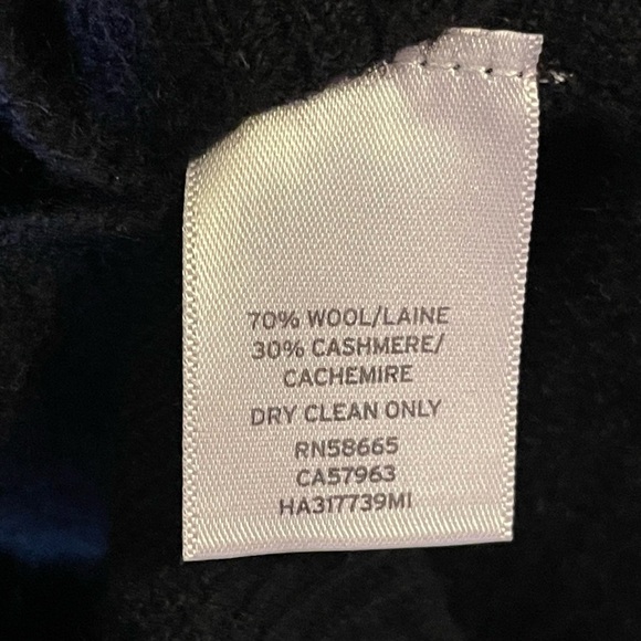 Halogen Cashmere Wool Blend Black Cowlneck Poncho Sweater XS/S Oversized - Picture 3 of 8